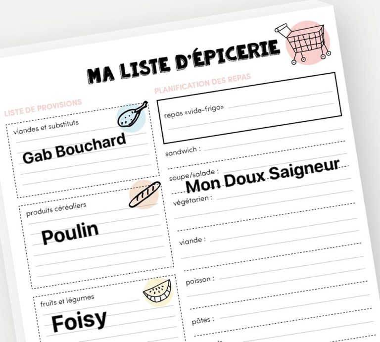 Liste d'épicerie musicale